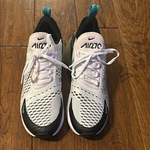 Nike Air Max 270 White and Black with Teal Accents